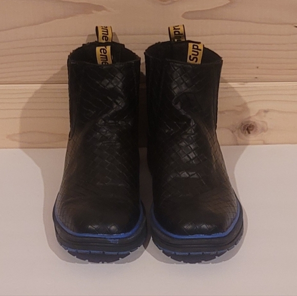 Supreme Black Woven Boots with Blue Accent Size 10 main image 4